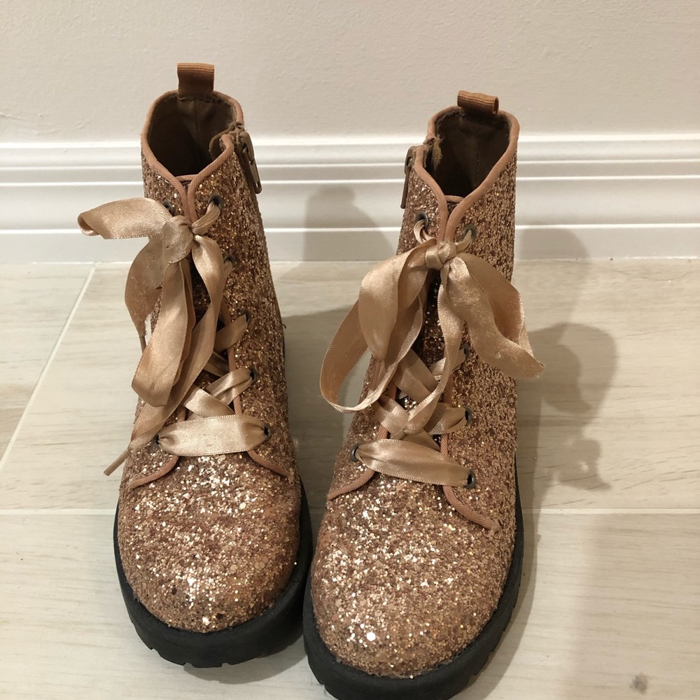 GAP Rose Gold Glitter Boots